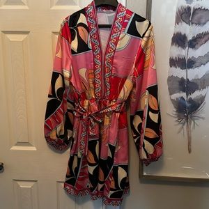 NWT stunning high end boutique SundayUp Large mini dress.  Very flattering.